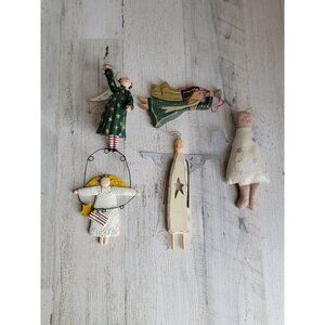 Angel ornament lot‎ set raggedy Ann religious Xmas halo